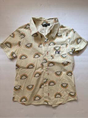 Neon Rebels Rainbow Button Up Shirt Size 10 Unisex